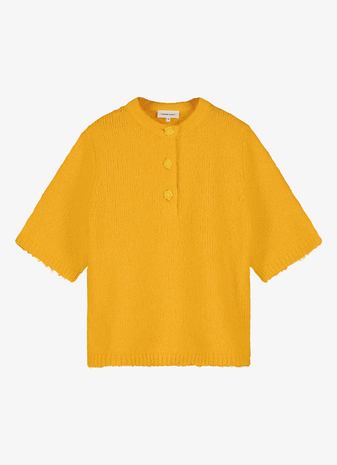 Fabienne Chapot Coco fijngebreide pullover in wolblend - voorkant 4 geel
