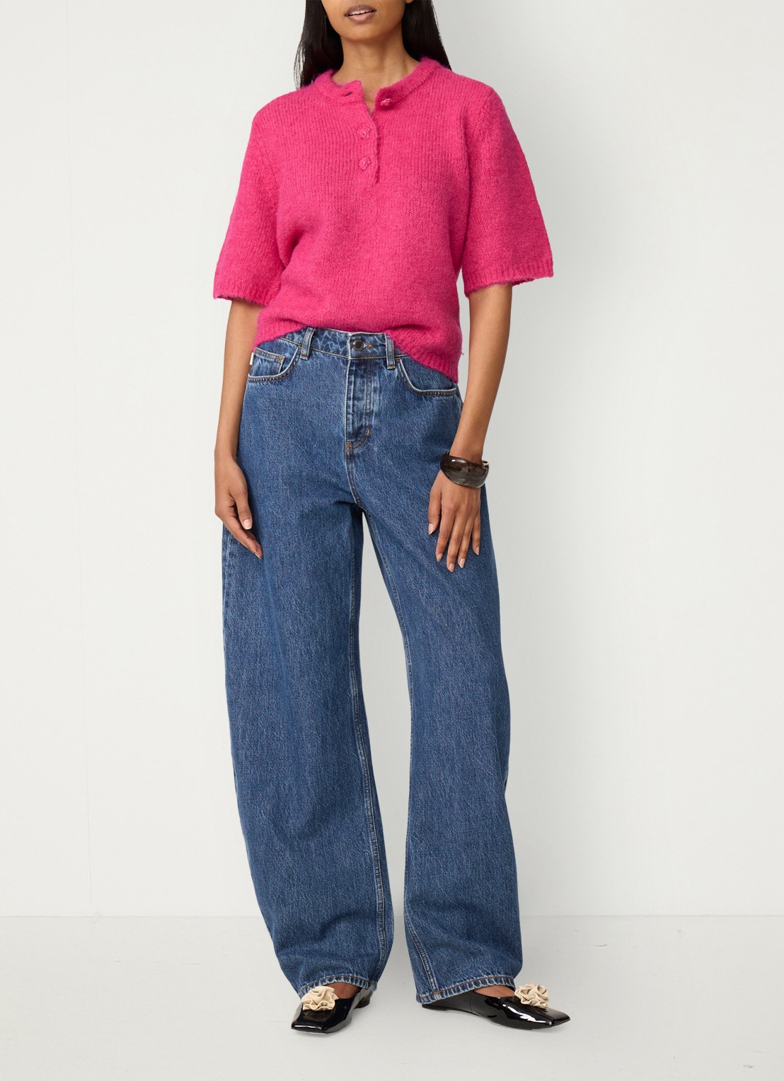 Fabienne Chapot Coco fijngebreide pullover  - voorkant 3 fuchsia