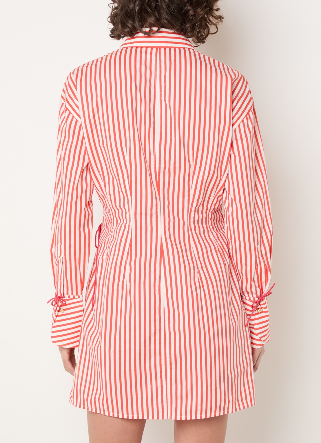 Fabienne Chapot Coletta mini blousejurk met streepprint - achterkant 3 rood