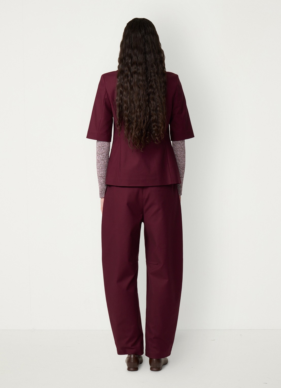 Fabienne Chapot Colombine blazer met strikdetail - achterkant 3 bordeauxrood