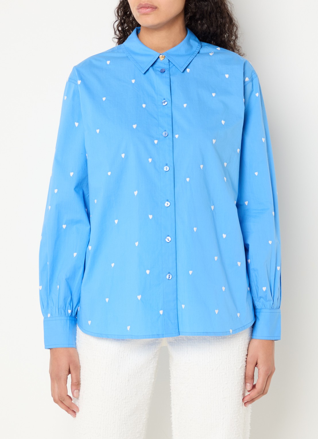Fabienne Chapot Dina blouse met borduring - detail 2 lichtblauw