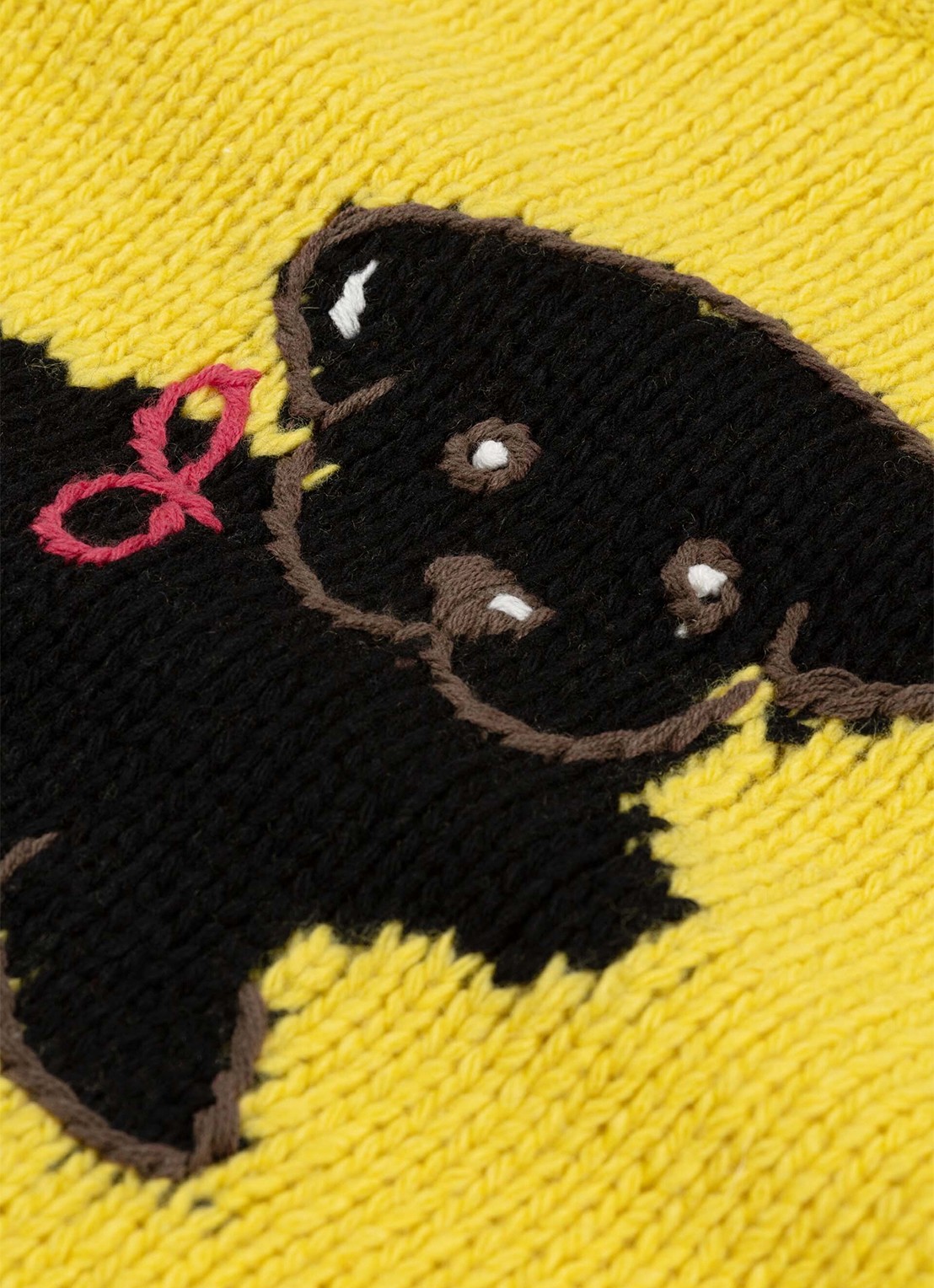 Fabienne Chapot Dog grofgebreide pullover van wol - detail 4 geel