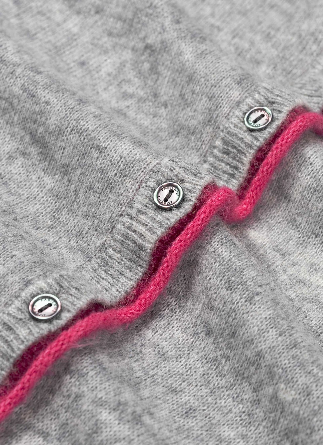 Fabienne Chapot Elora fijngebreid vest in alpaca wolblend - detail 4 grijs