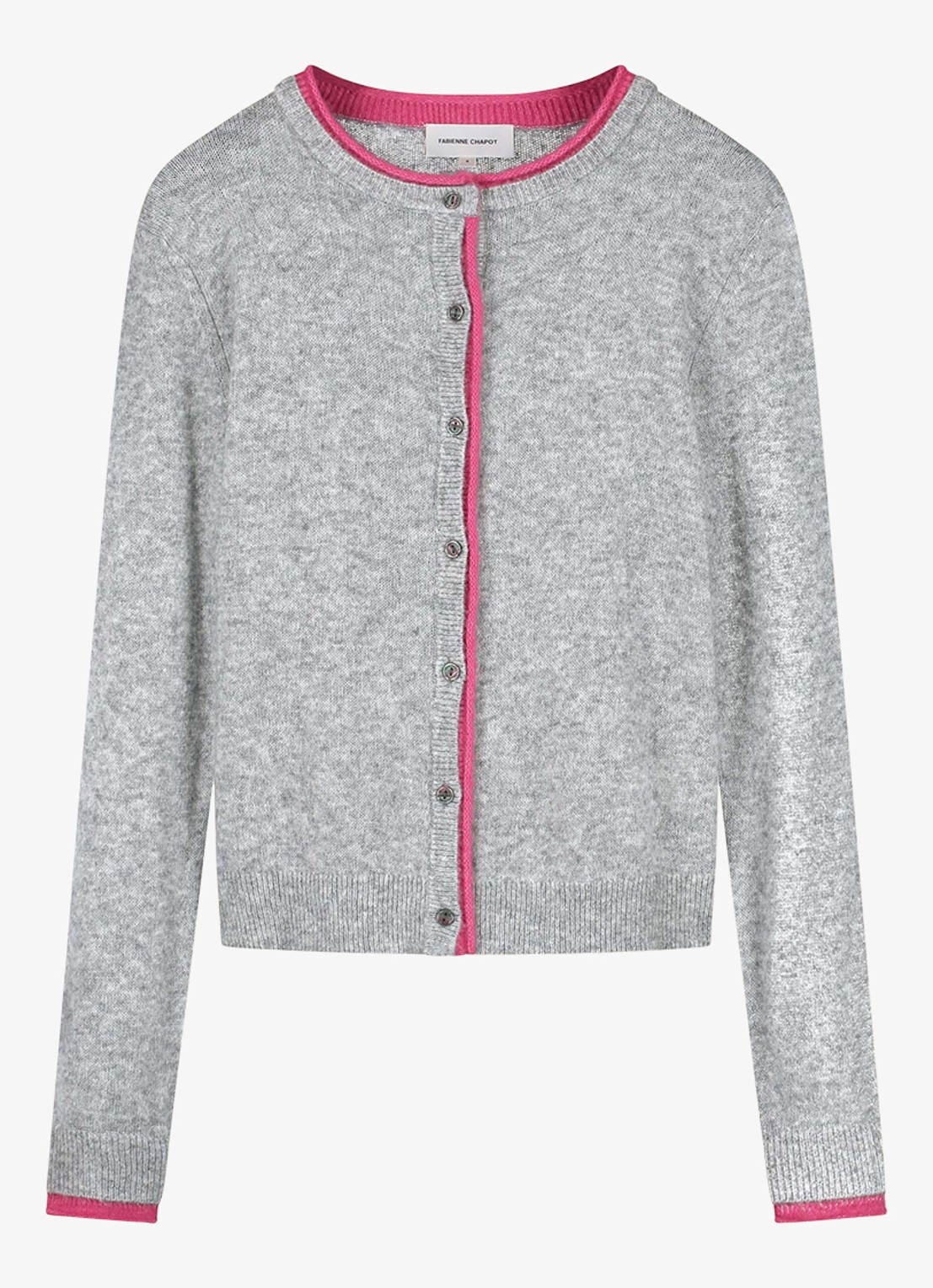 Fabienne Chapot Elora fijngebreid vest in alpaca wolblend - voorkant grijs