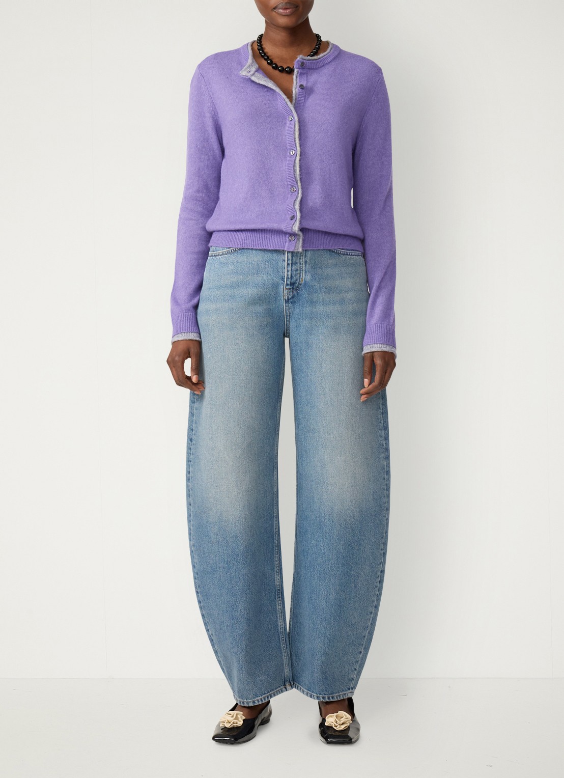 Fabienne Chapot Elora vest in wolblend  - voorkant 5 lila