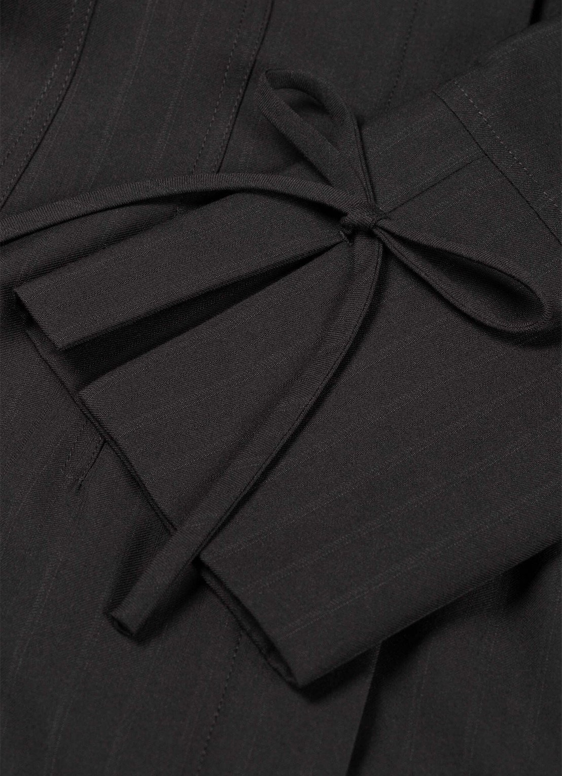 Fabienne Chapot Elvira mini blousejurk met streepprint en gestrikt detail - detail 2 zwart