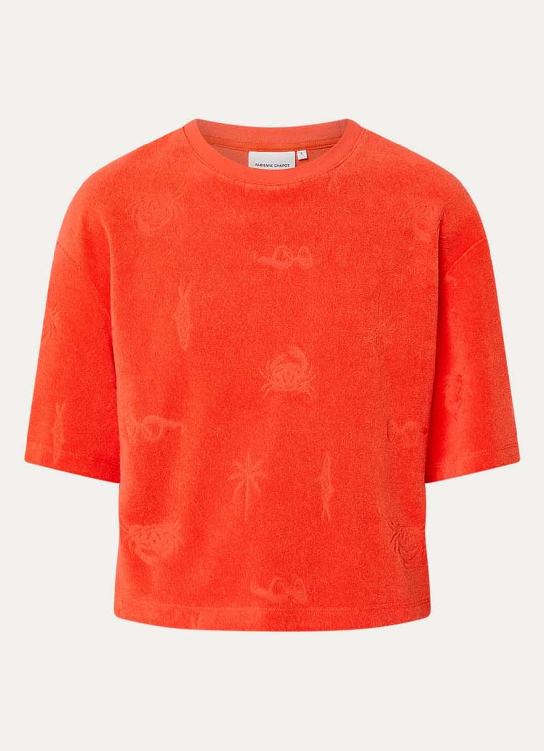 Fabienne Chapot Evy T-shirt van badstof - voorkant 3 oranje