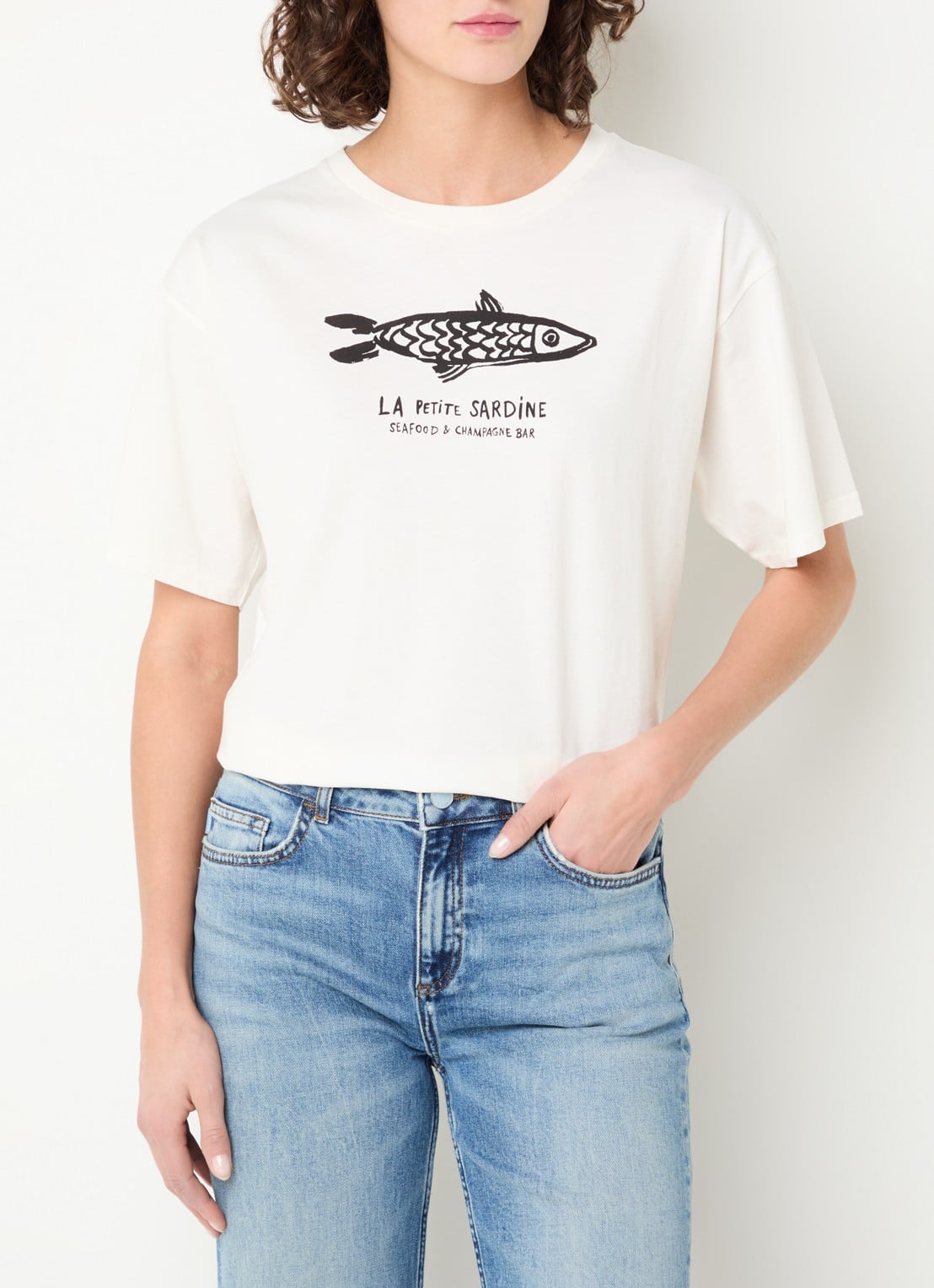 Fabienne Chapot  Fay geprint T-shirt  - detail gebroken wit