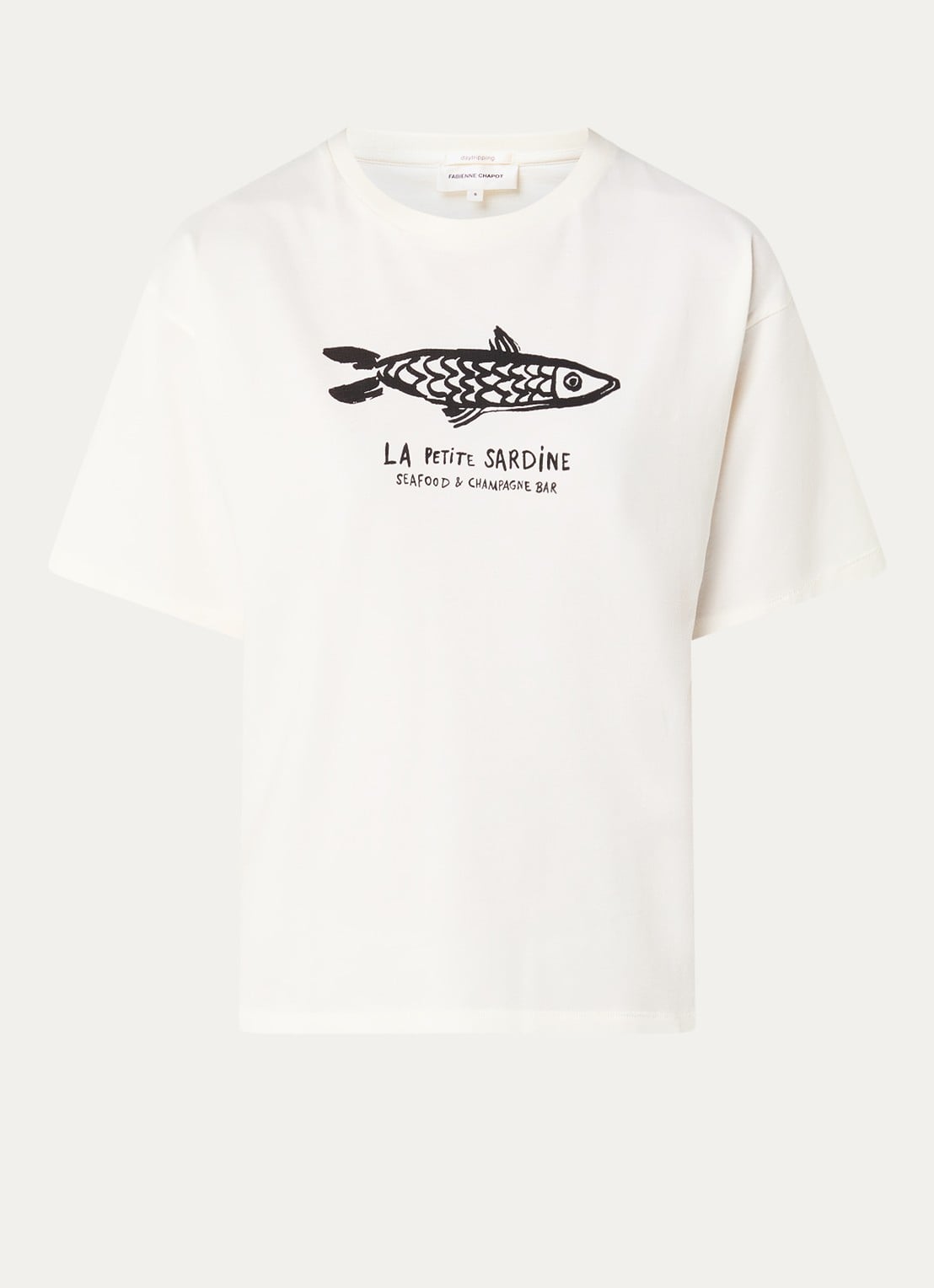 Fabienne Chapot  Fay geprint T-shirt  - voorkant 2 gebroken wit