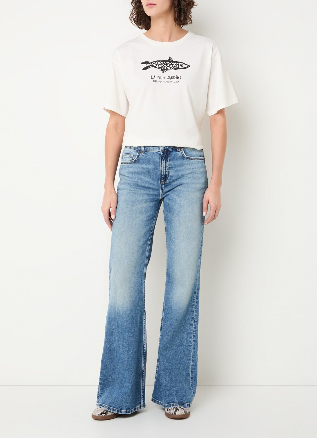 Fabienne Chapot  Fay geprint T-shirt  - voorkant 3 gebroken wit