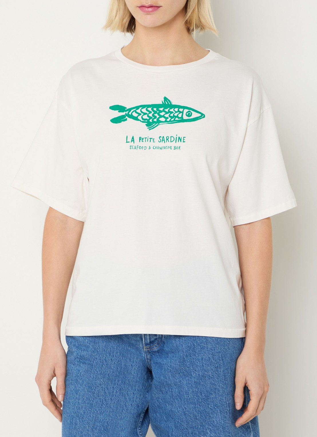 Fabienne Chapot Fay T-shirt met print - detail 4 gebroken wit