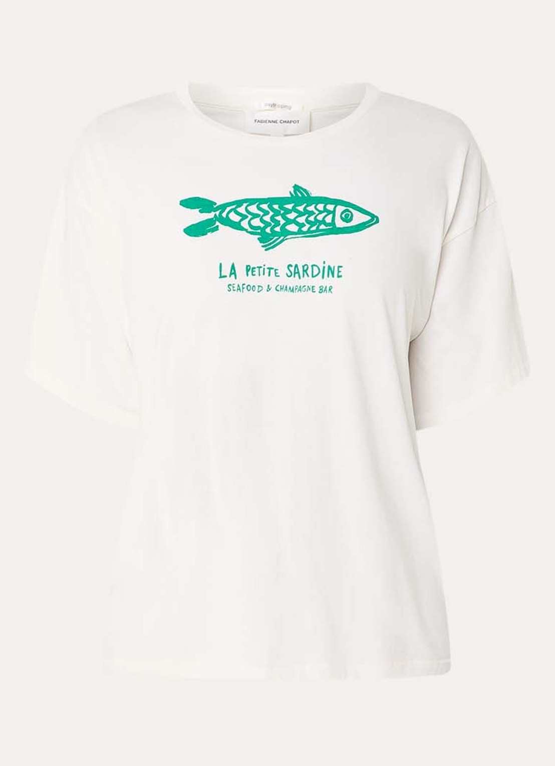 Fabienne Chapot Fay T-shirt met print - voorkant gebroken wit