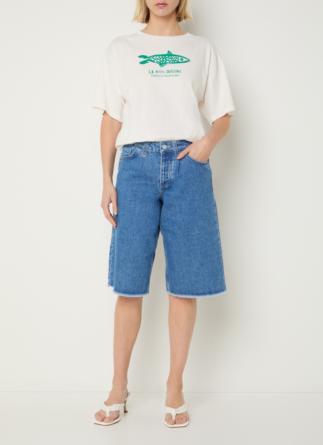 Fabienne Chapot Fay T-shirt met print - voorkant 2 gebroken wit
