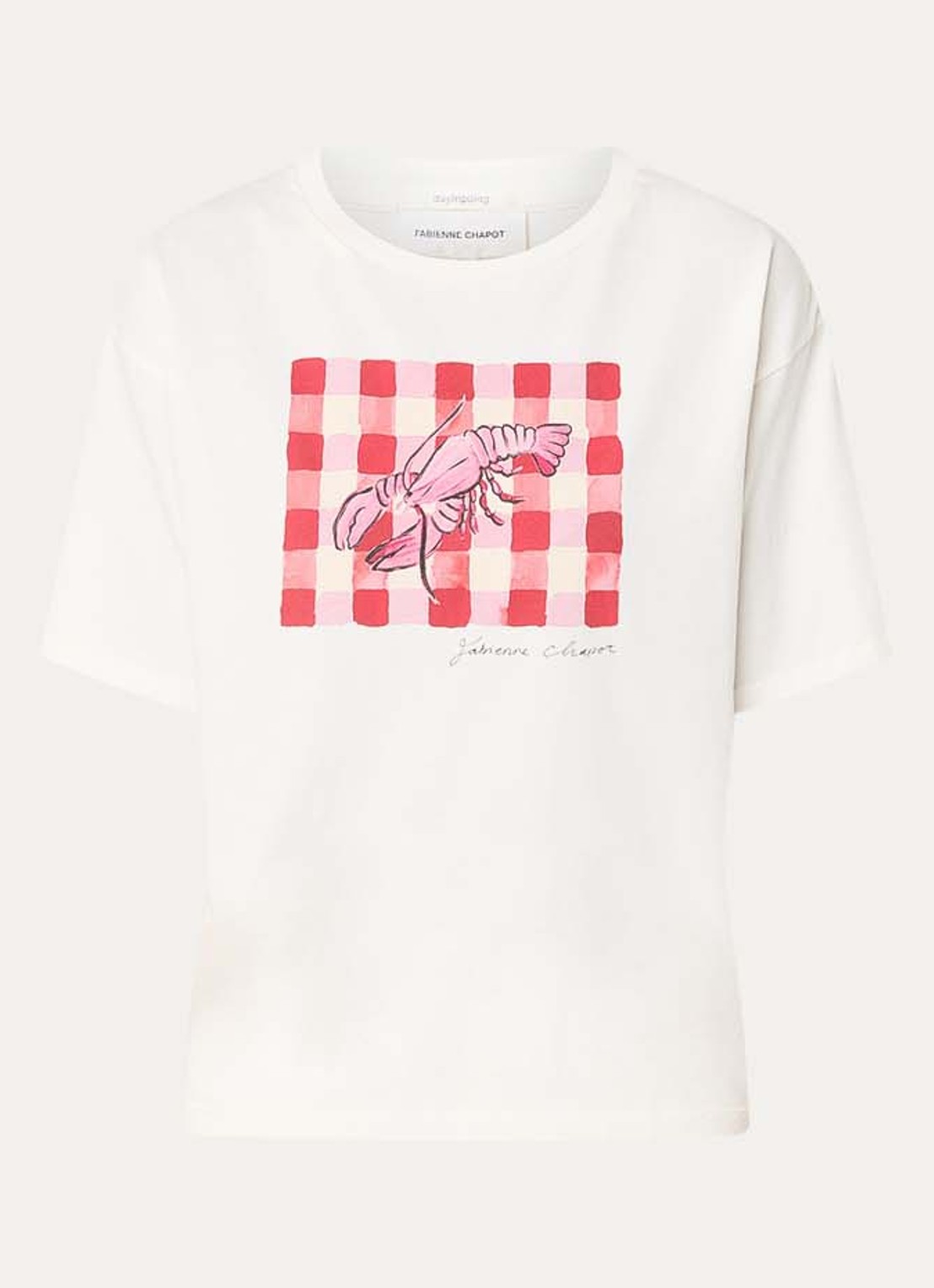 Fabienne Chapot Fay T-shirt met print - voorkant 3 gebroken wit