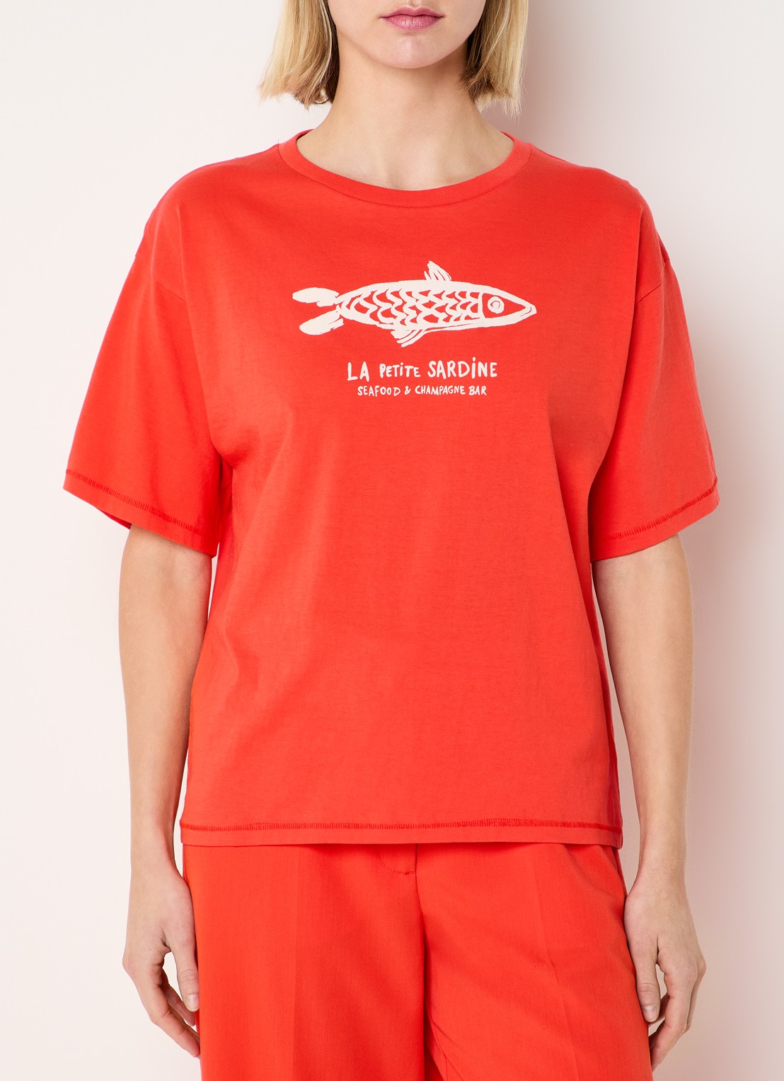 Fabienne Chapot Fay T-shirt met print - detail rood