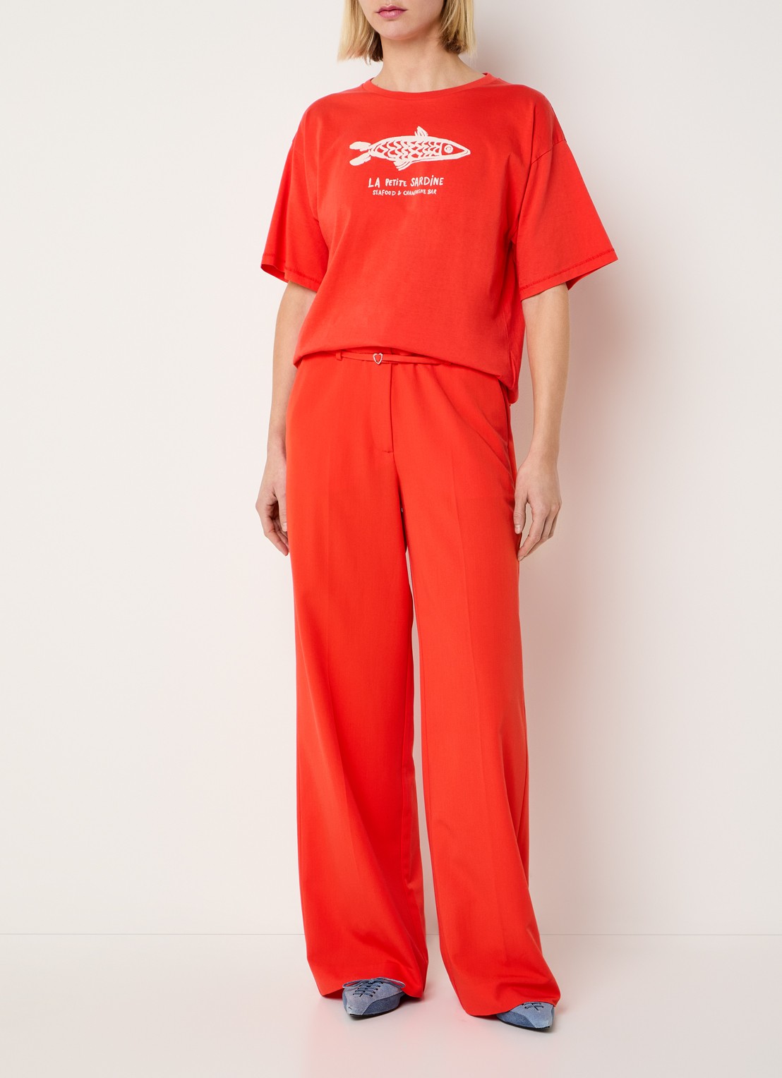 Fabienne Chapot Fay T-shirt met print - voorkant 3 rood
