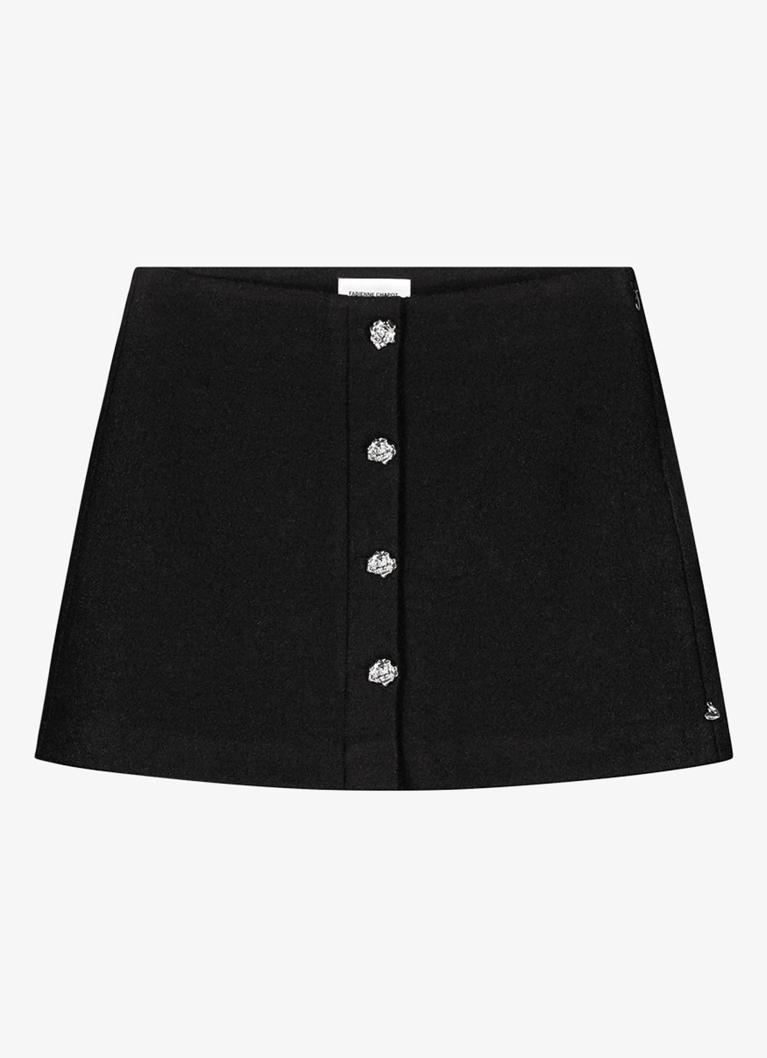 Fabienne Chapot Frances mini rok in wolblend - voorkant 4 zwart