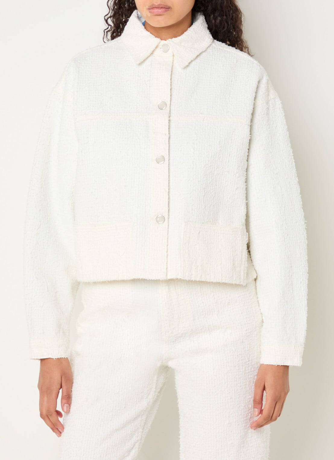 Fabienne Chapot Gemma jack met structuur en steekzakken - detail 4 creme