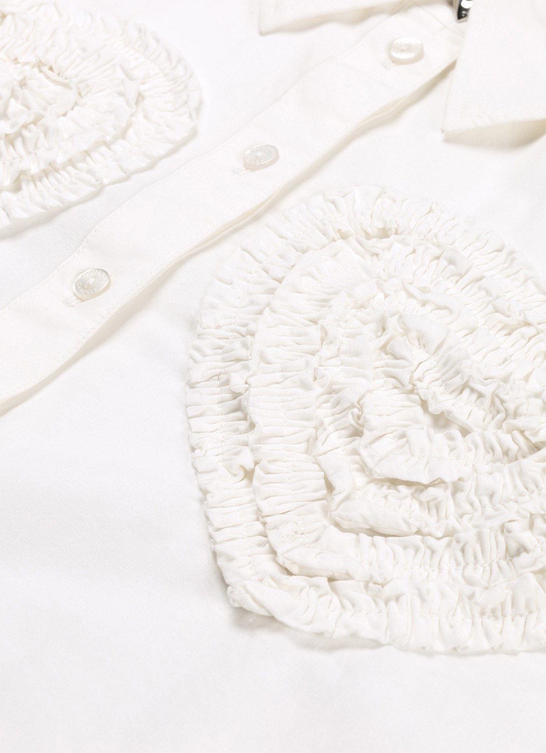 Fabienne Chapot Haidy cropped blouse met ruches en borduring - detail 5 wit