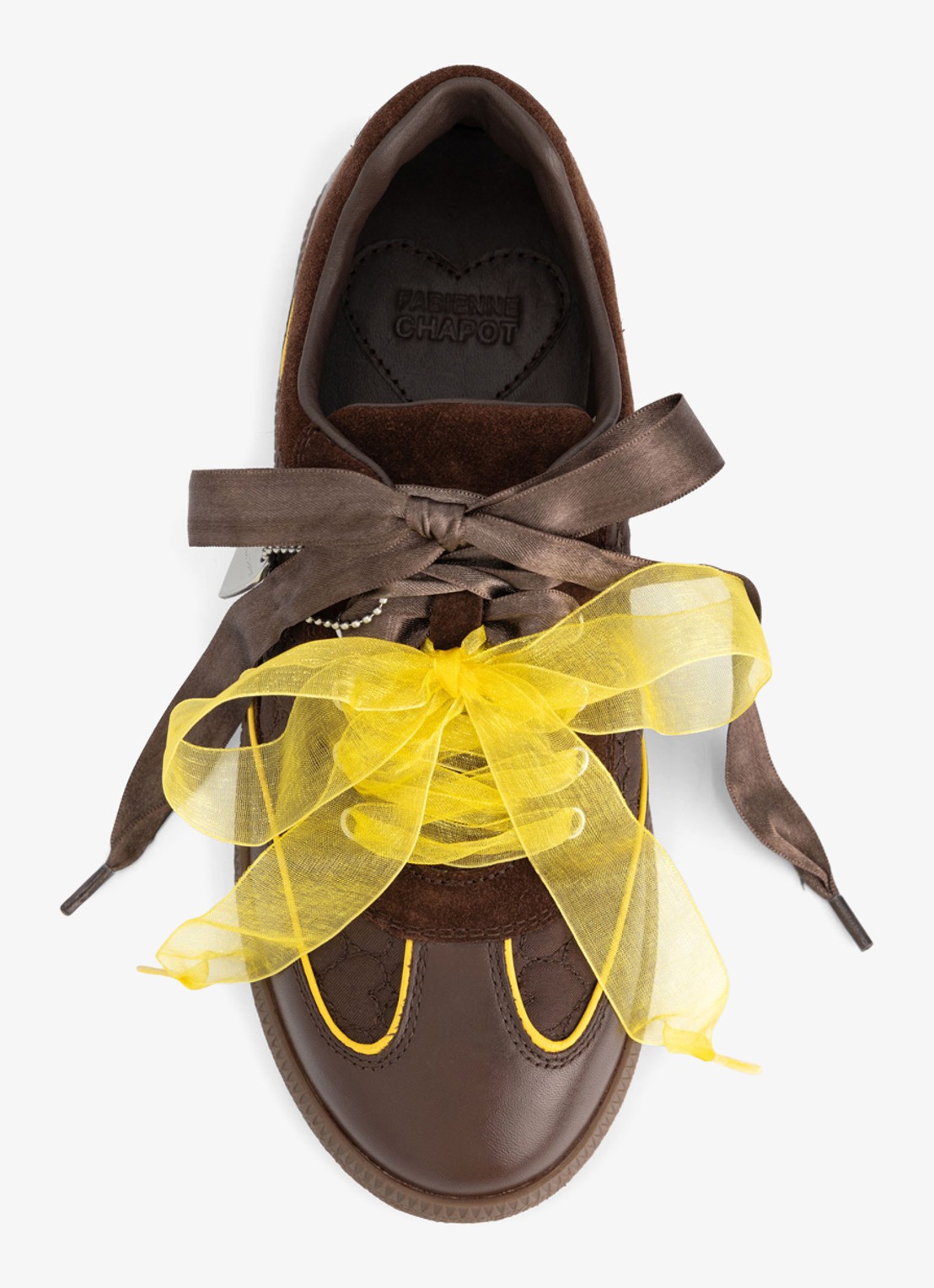 Fabienne Chapot Head Over Heels sneaker van leer - achterkant 2 chocoladebruin