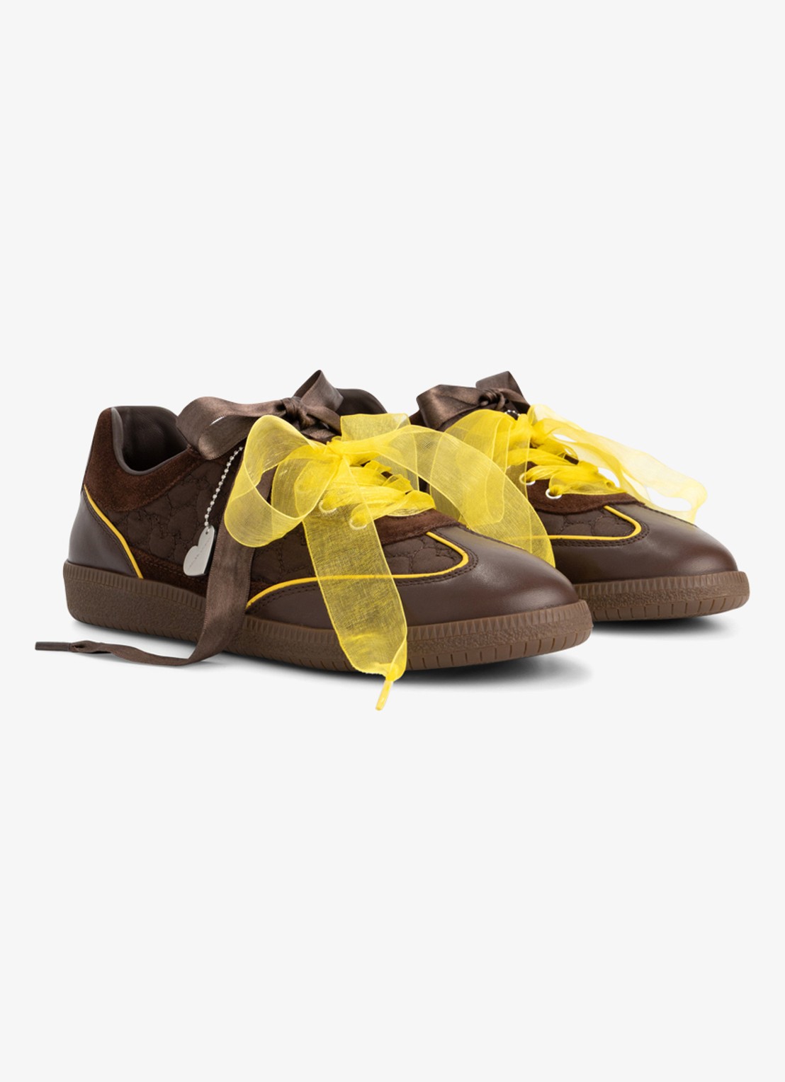 Fabienne Chapot Head Over Heels sneaker van leer - detail chocoladebruin