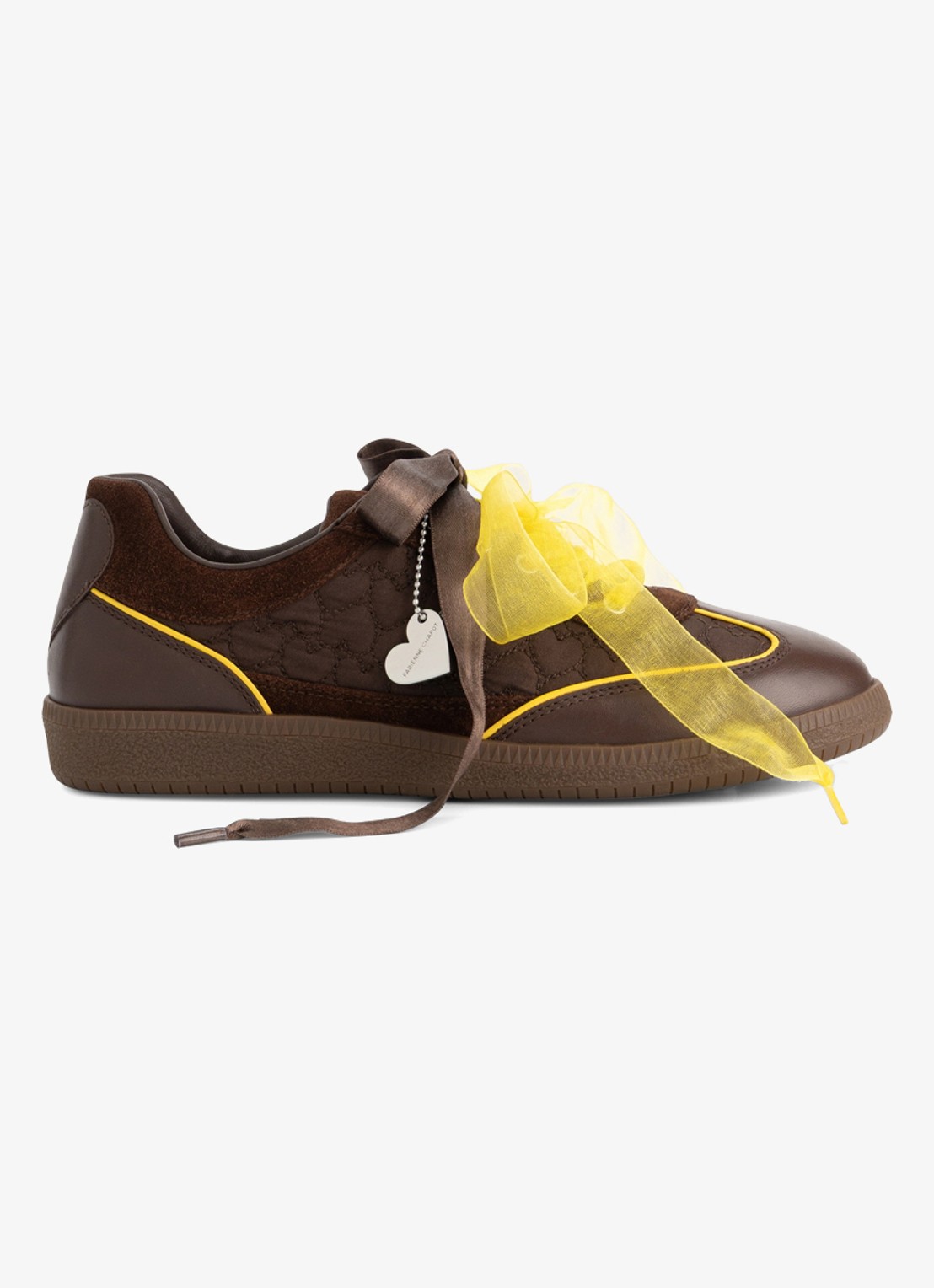 Fabienne Chapot Head Over Heels sneaker van leer - voorkant 3 chocoladebruin
