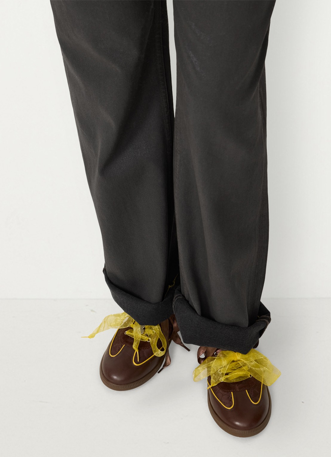 Fabienne Chapot Head Over Heels sneaker van leer - voorkant 4 chocoladebruin