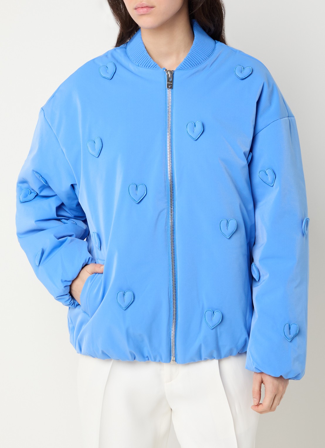 Fabienne Chapot Hearty gewatteerd bomberjack met steekzakken  - detail 4 blauw
