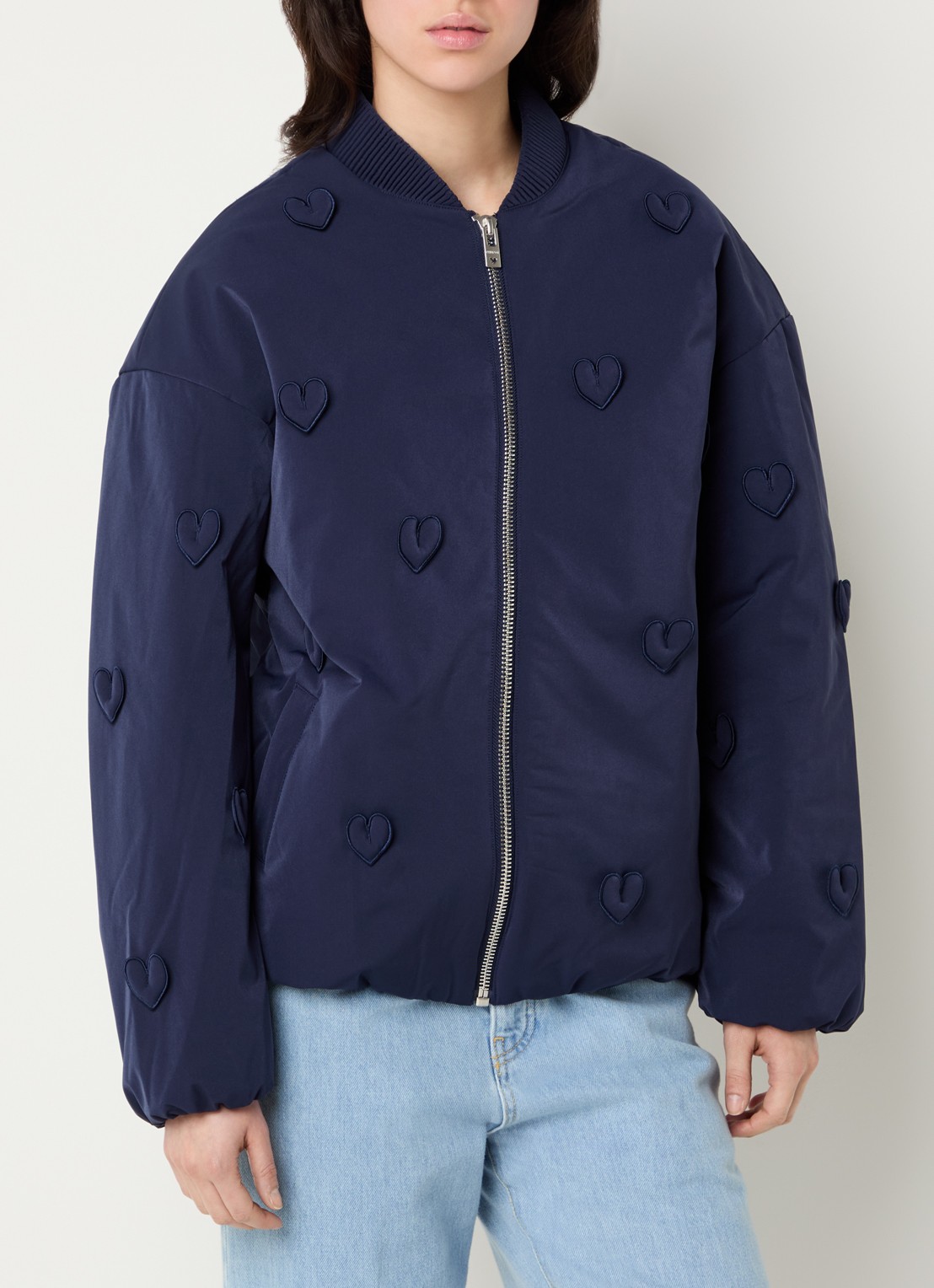Fabienne Chapot Hearty gewatteerd bomberjack met steekzakken  - detail 4 donkerblauw