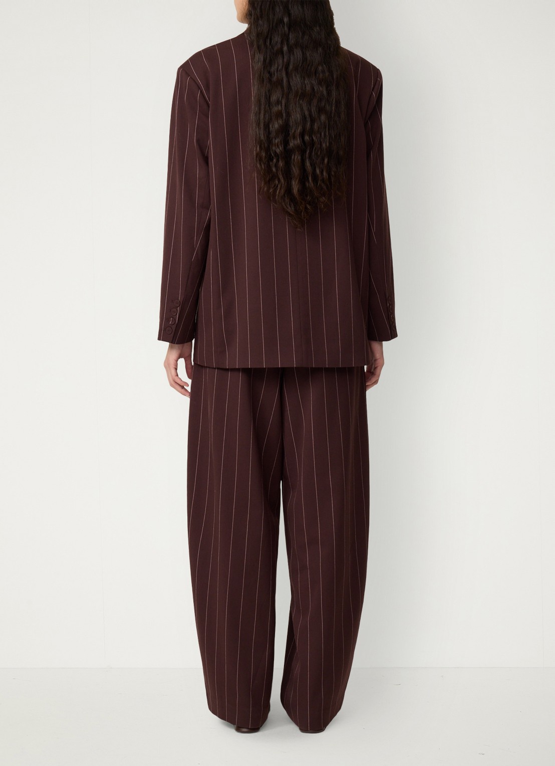 Fabienne Chapot Henry blazer met streepprint - achterkant 3 bruin