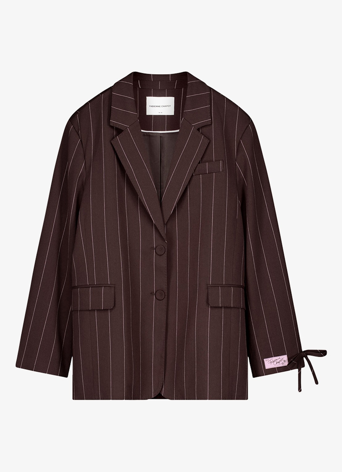 Fabienne Chapot Henry blazer met streepprint - voorkant 4 bruin