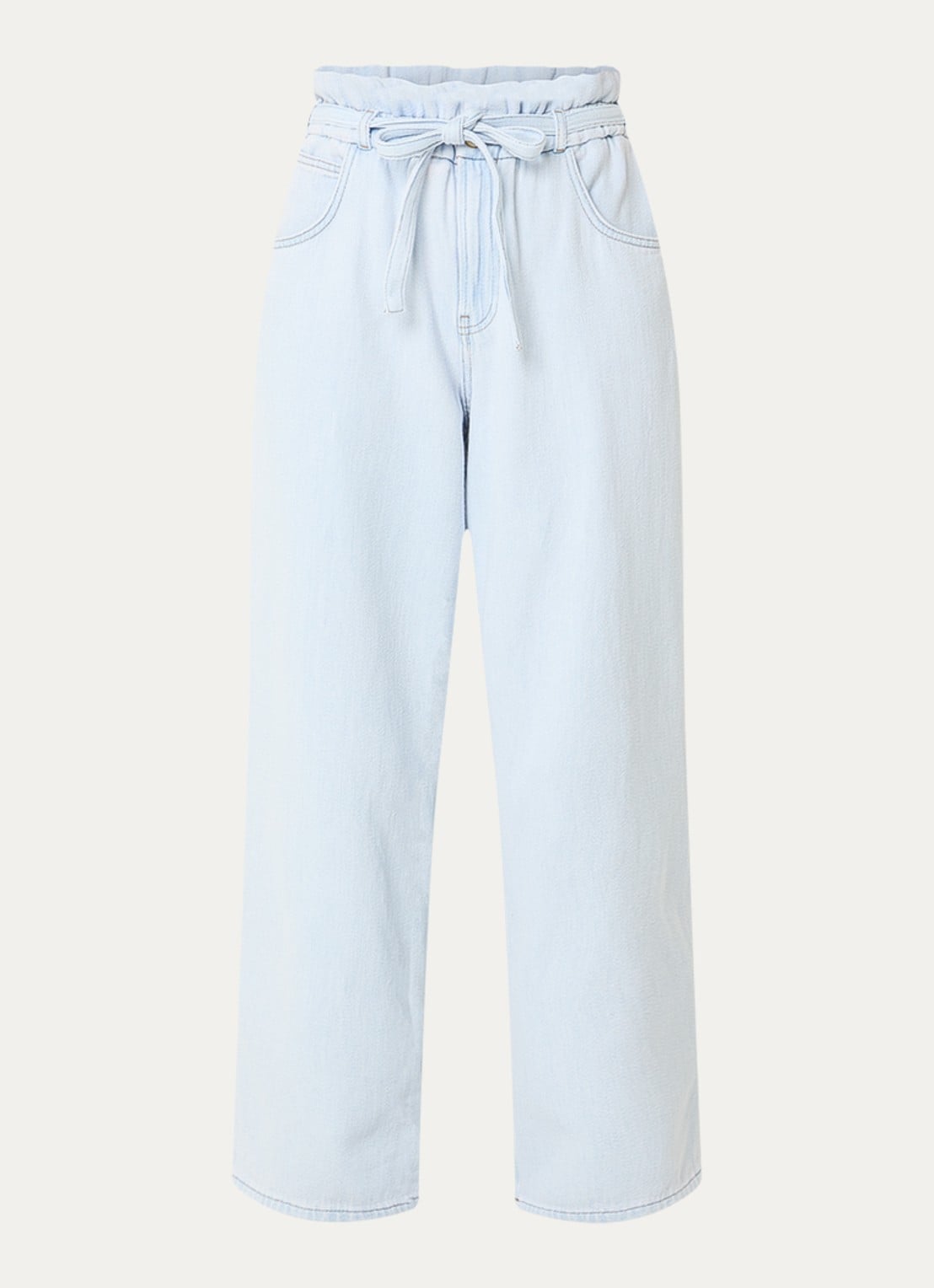 Fabienne Chapot High waist wide leg jeans met lichte wassing - voorkant 3 lichtblauw