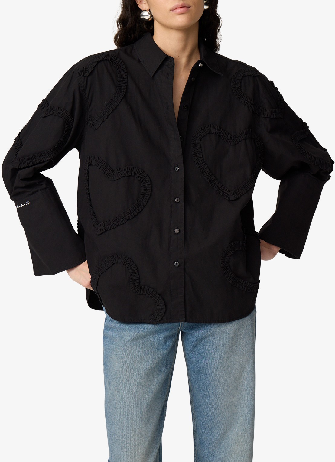 Fabienne Chapot Horace blouse met ruches - detail 2 zwart
