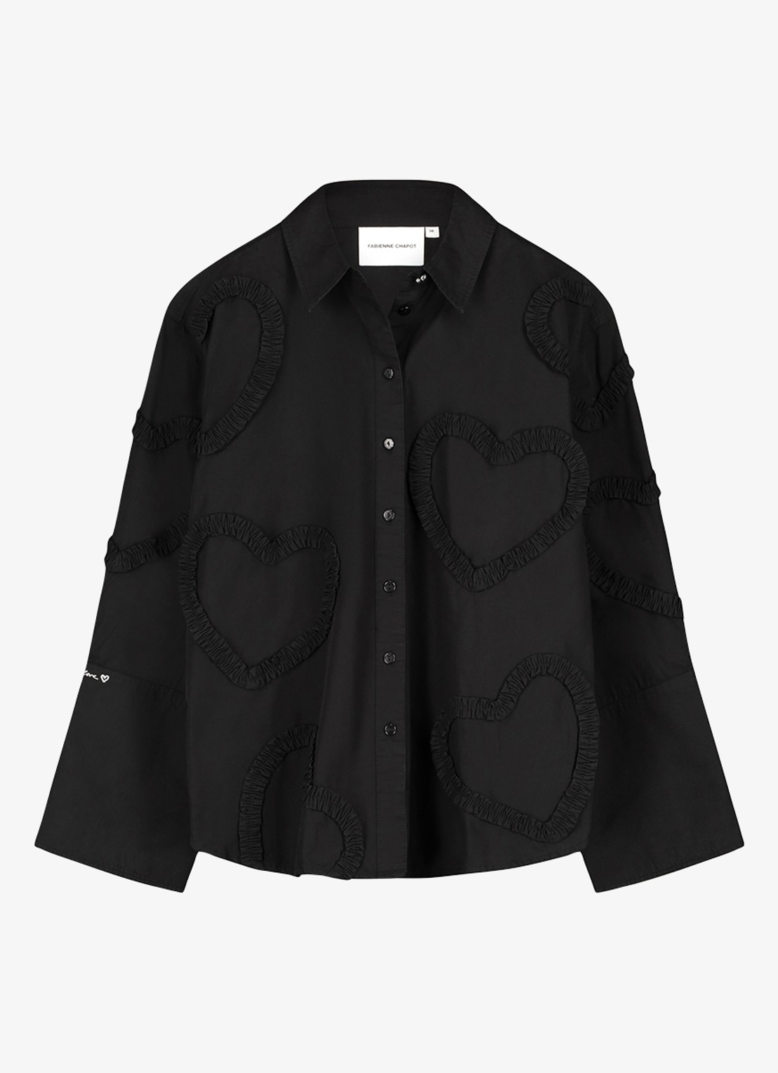 Fabienne Chapot Horace blouse met ruches - voorkant 4 zwart