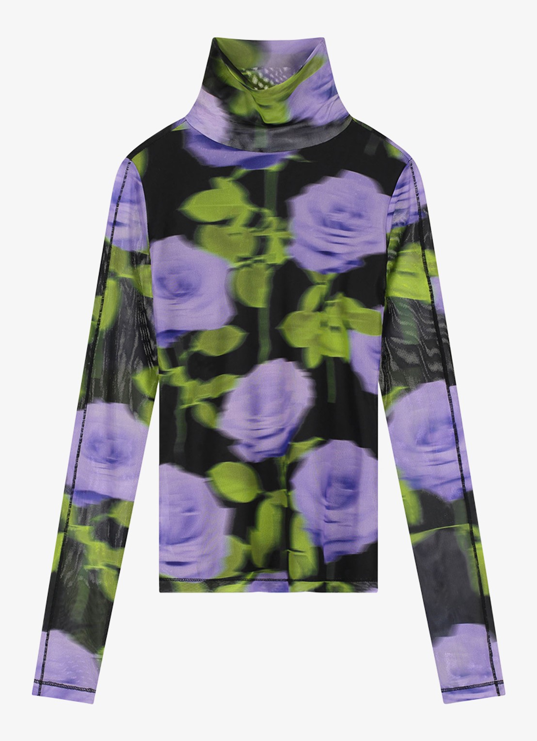 Fabienne Chapot Jadyn top van mesh met bloemenprint - voorkant 4 paars
