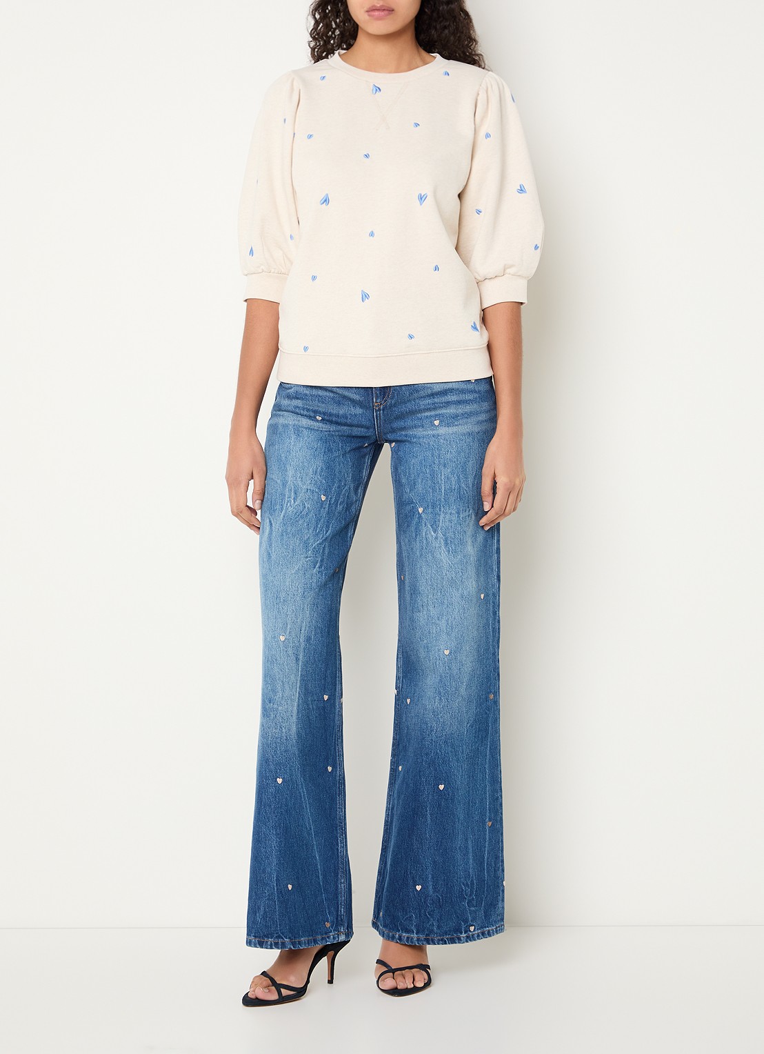 Fabienne Chapot Jana sweater met borduring - voorkant 4 creme