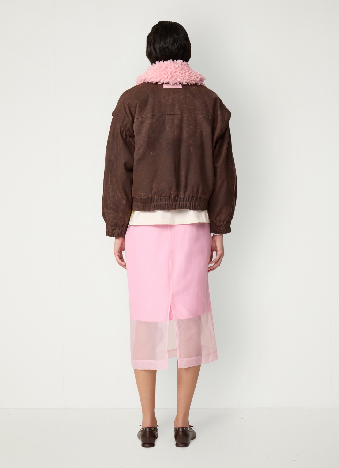 Fabienne Chapot Jay bomberjack met colour blocking - achterkant 3 bruin
