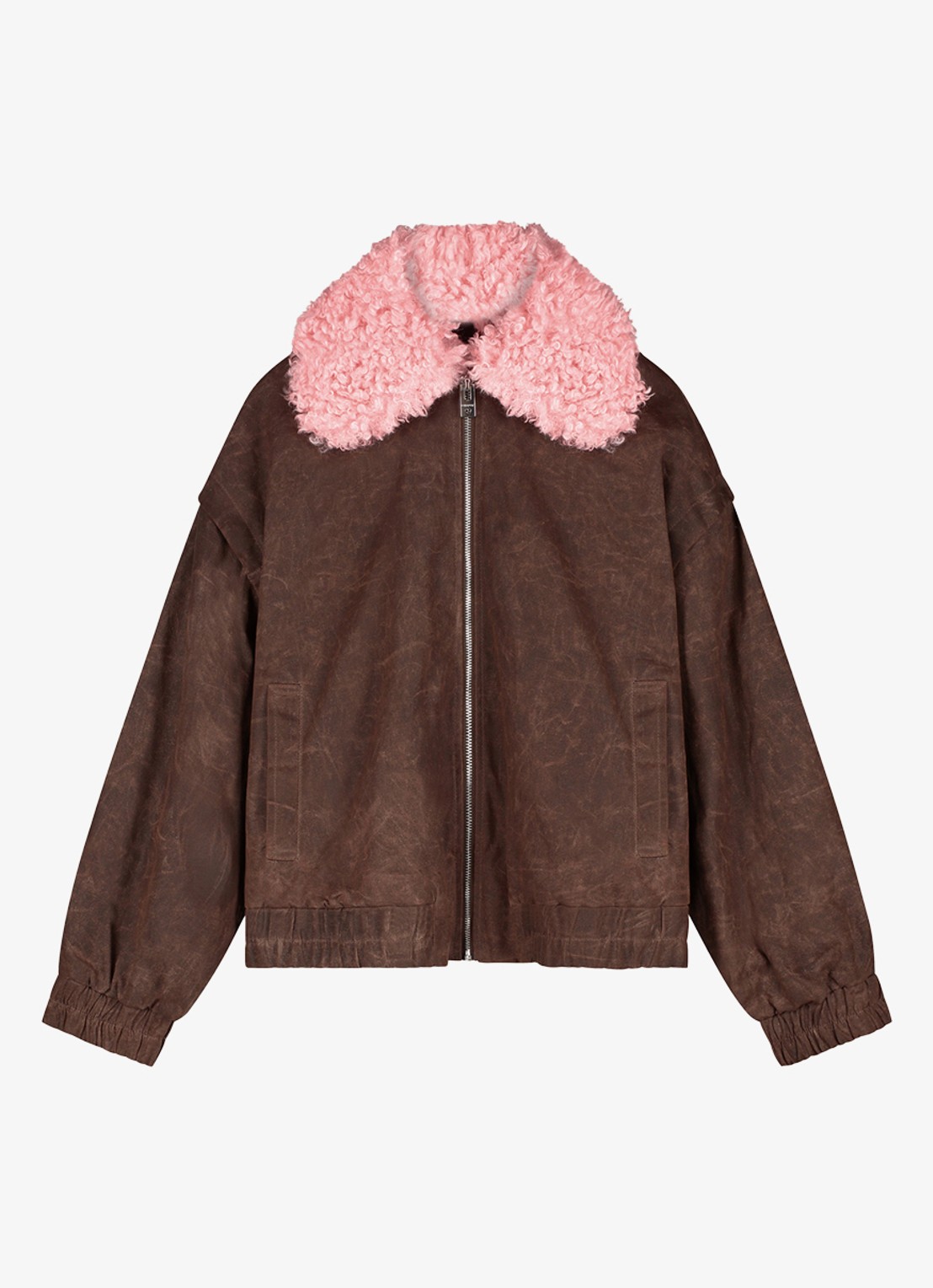 Fabienne Chapot Jay bomberjack met colour blocking - voorkant 4 bruin