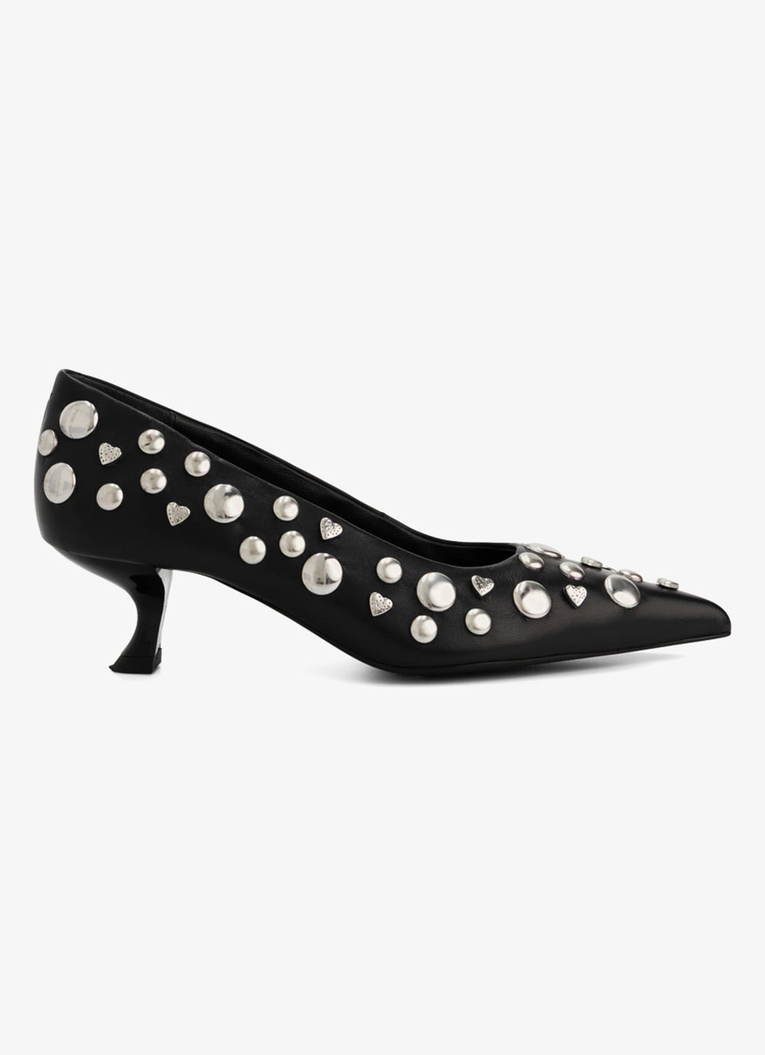 Fabienne Chapot Kattie pump met studs - voorkant zwart