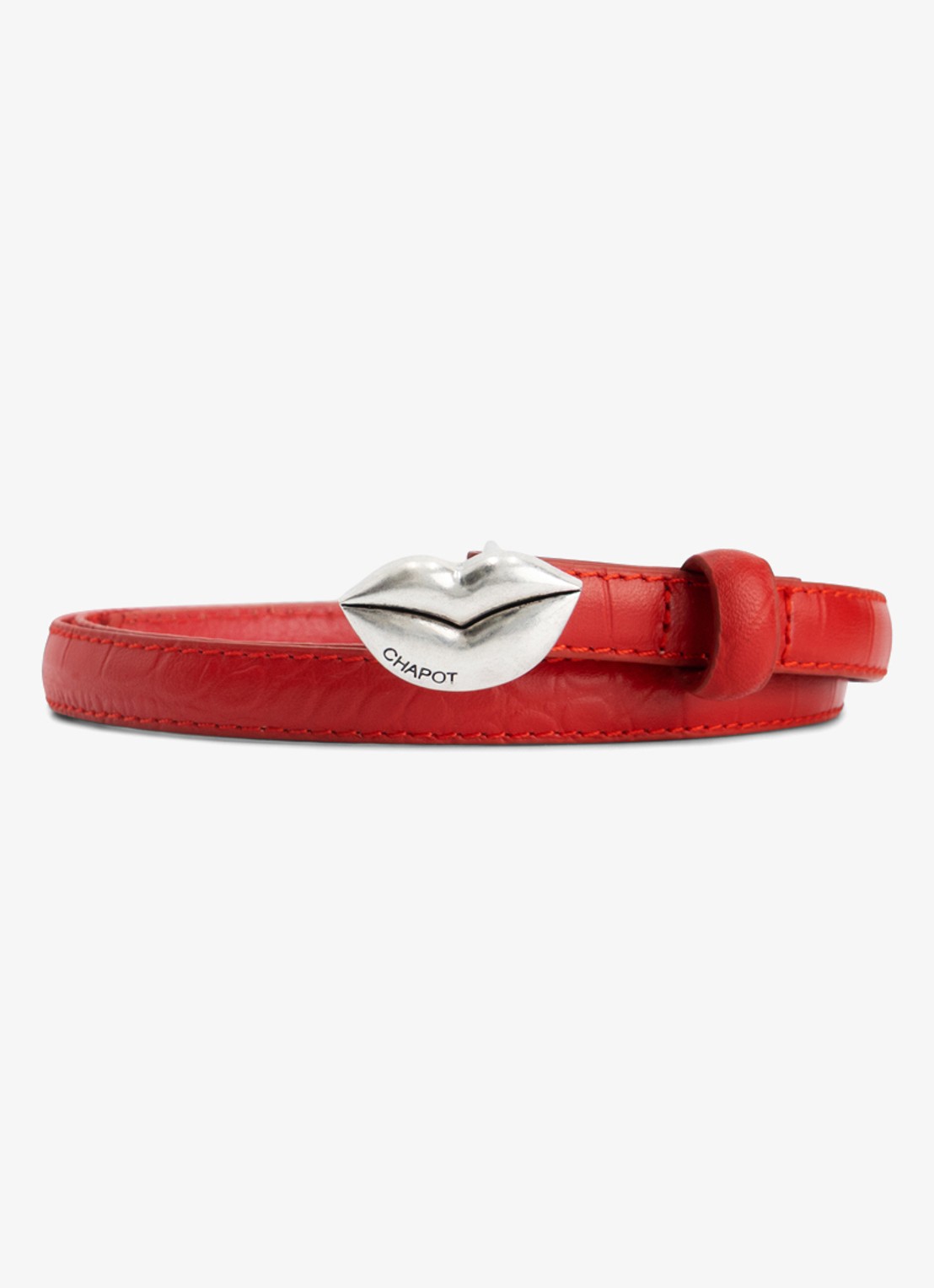 Fabienne Chapot Kiss Me riem van leer - voorkant rood