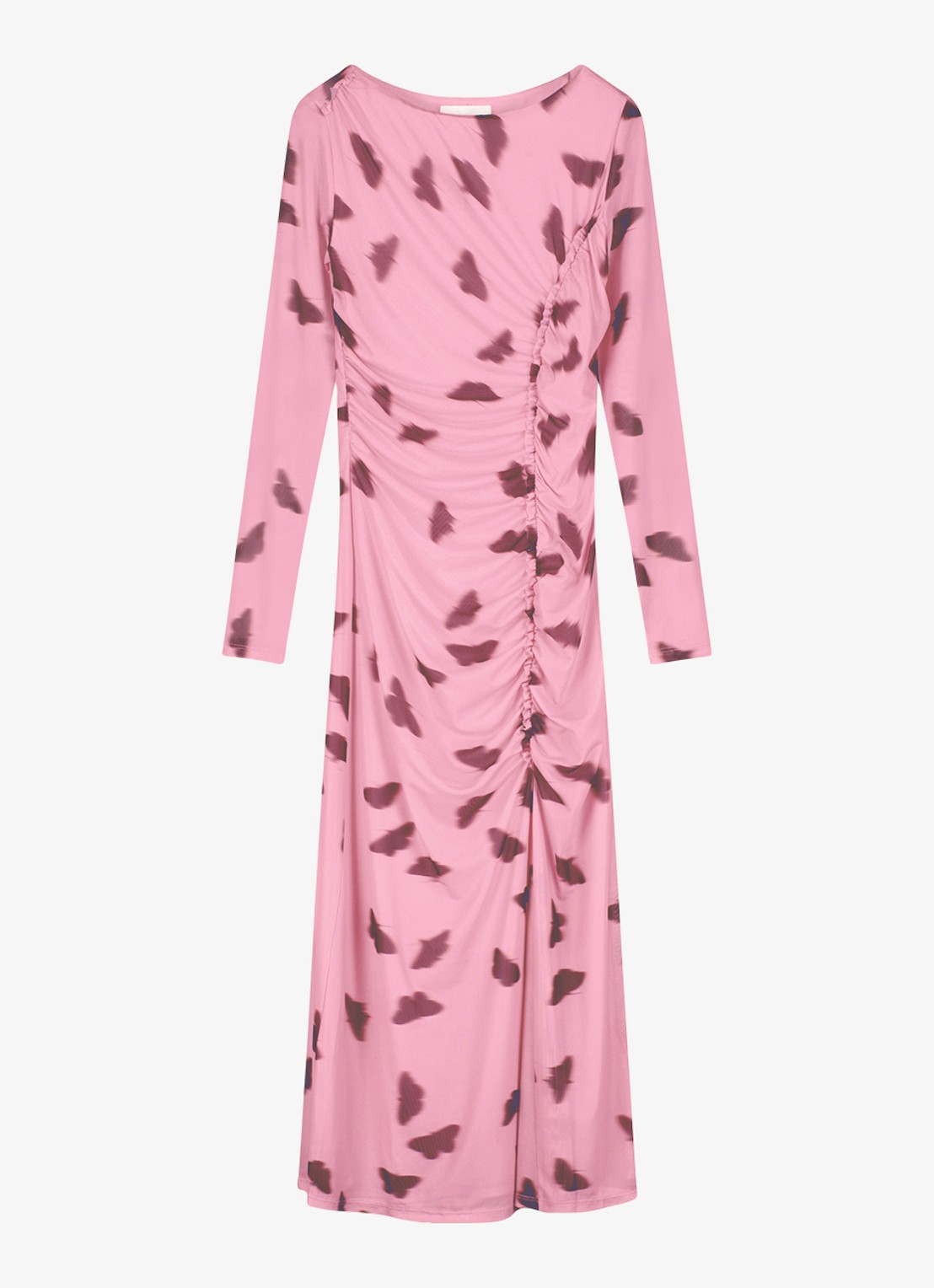 Fabienne Chapot Lilea midi jurk van mesh met print - voorkant roze