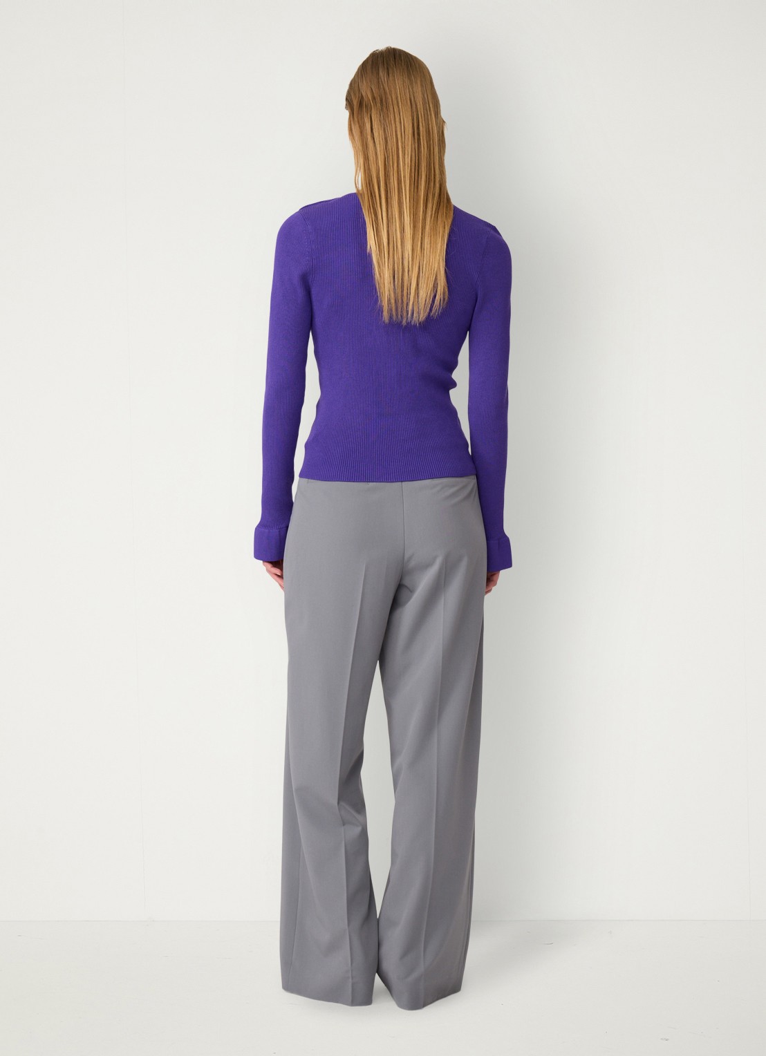 Fabienne Chapot Lilo ribgebreide pullover  - achterkant 5 paars