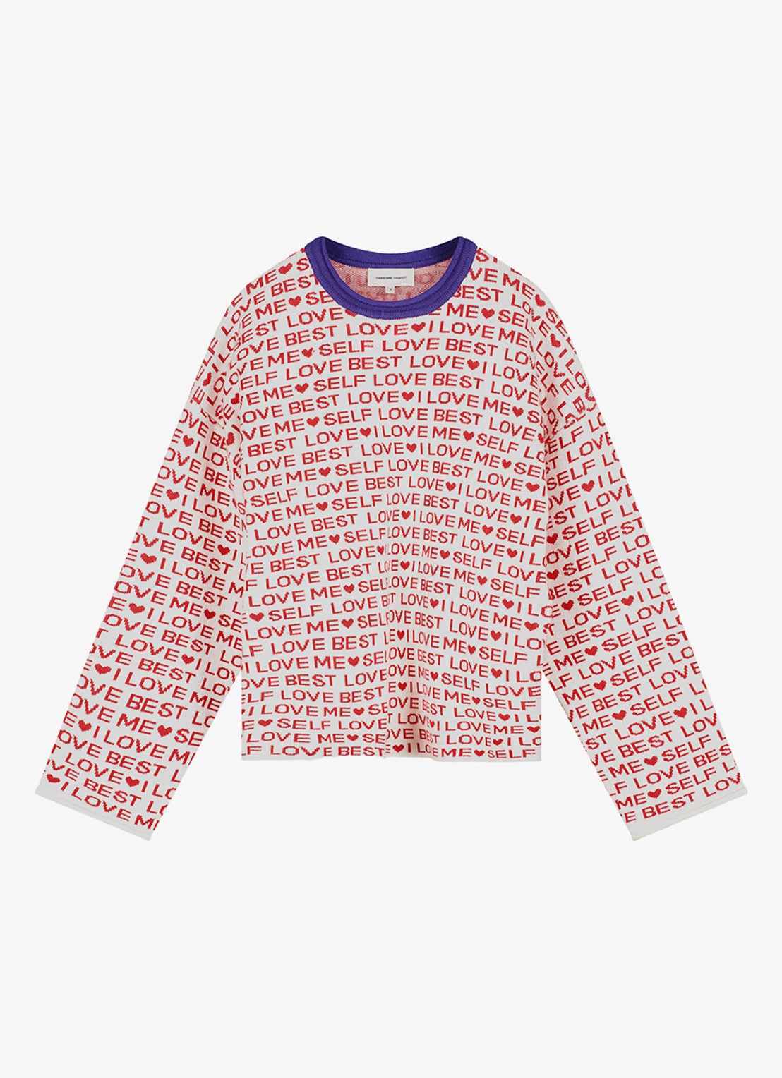Fabienne Chapot Love Letter pullover met print - voorkant 3 gebroken wit