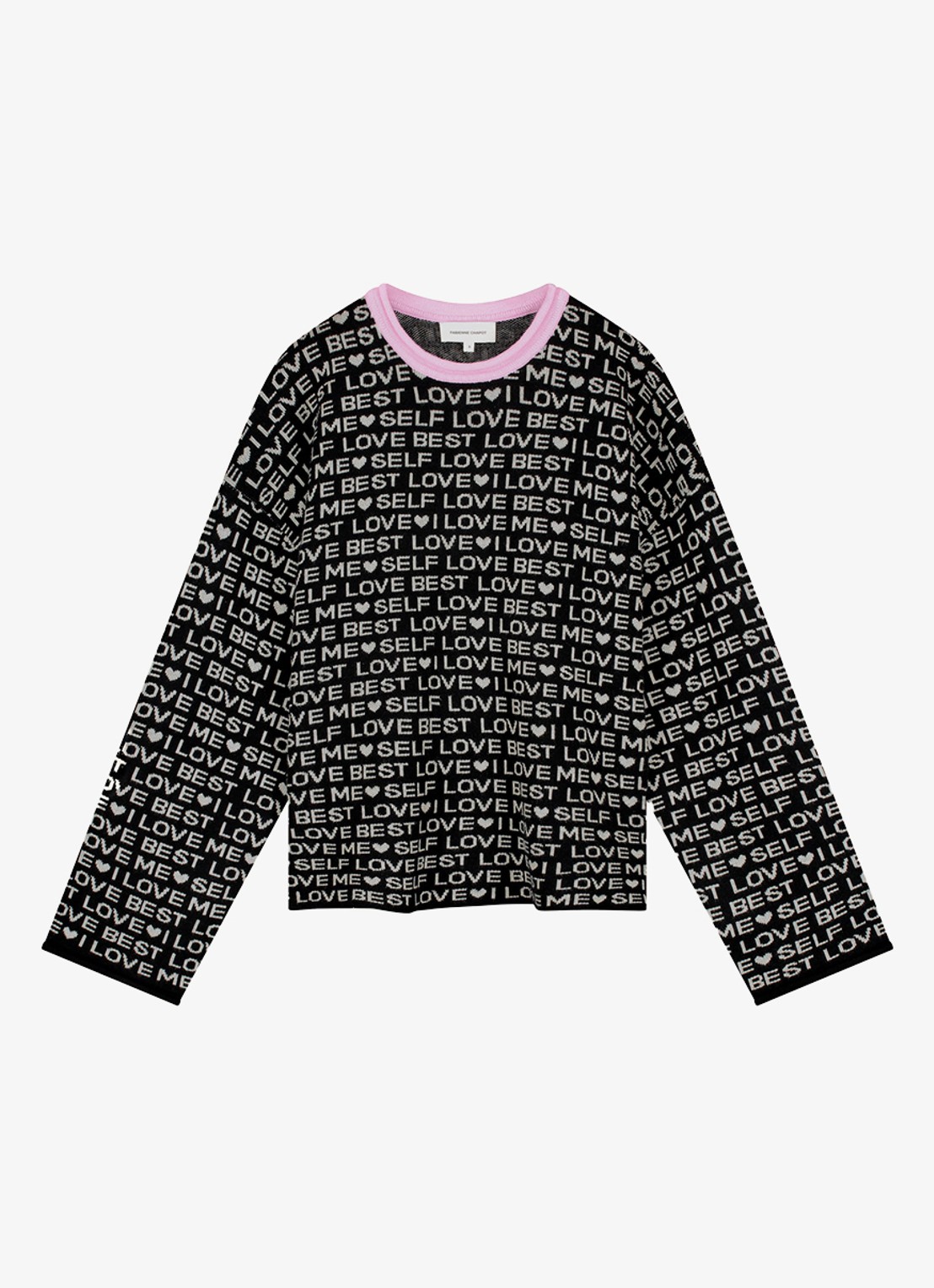 Fabienne Chapot Love Letter pullover met print - voorkant 3 zwart
