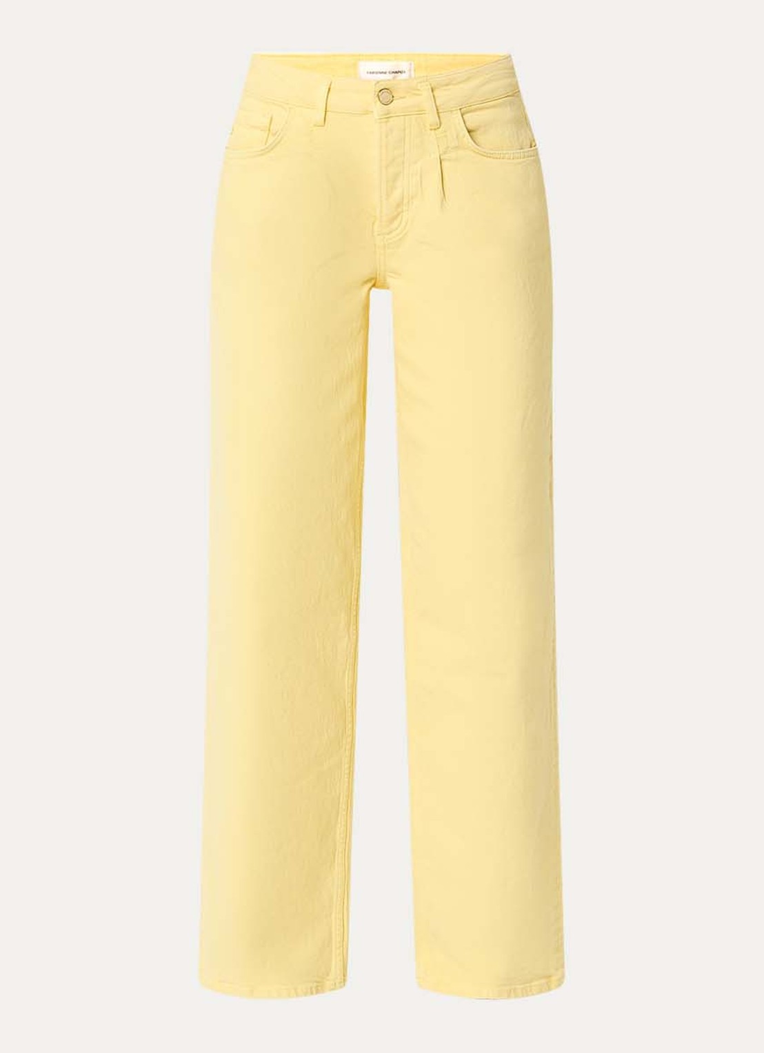 Fabienne Chapot Lulu high waist loose fit jeans met gekleurde wassing - voorkant 2 lichtgeel