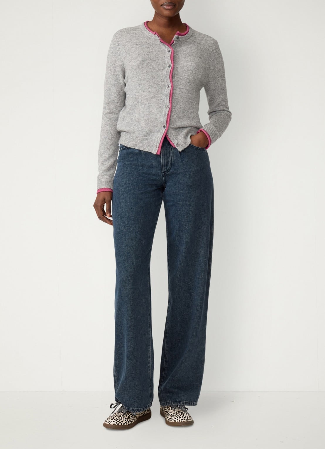 Fabienne Chapot Lulu high waist wide leg jeans in lyocellblend  - voorkant 4 indigo