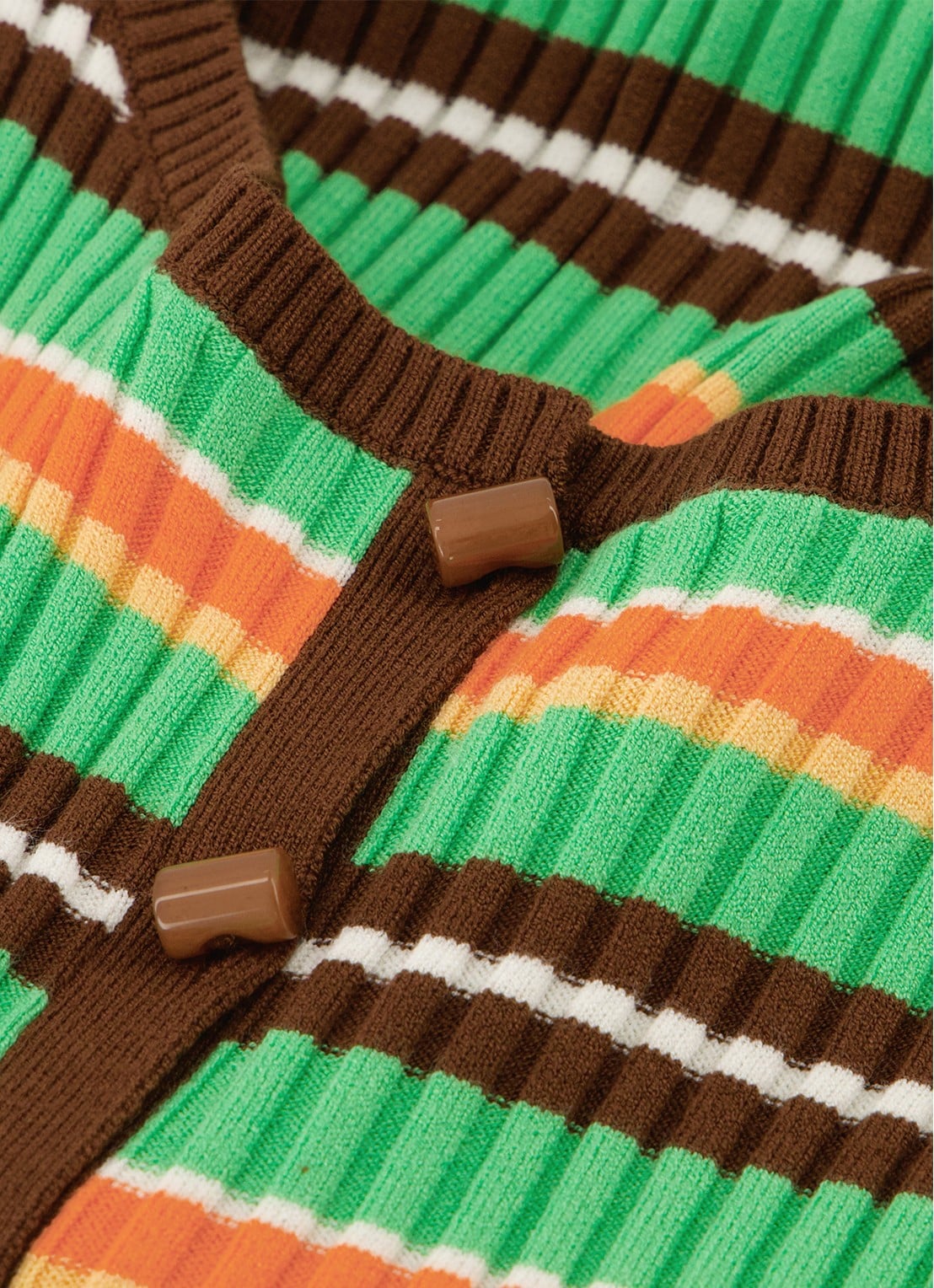Fabienne Chapot Lux top met ribstructuur met streepprint - detail 4 groen