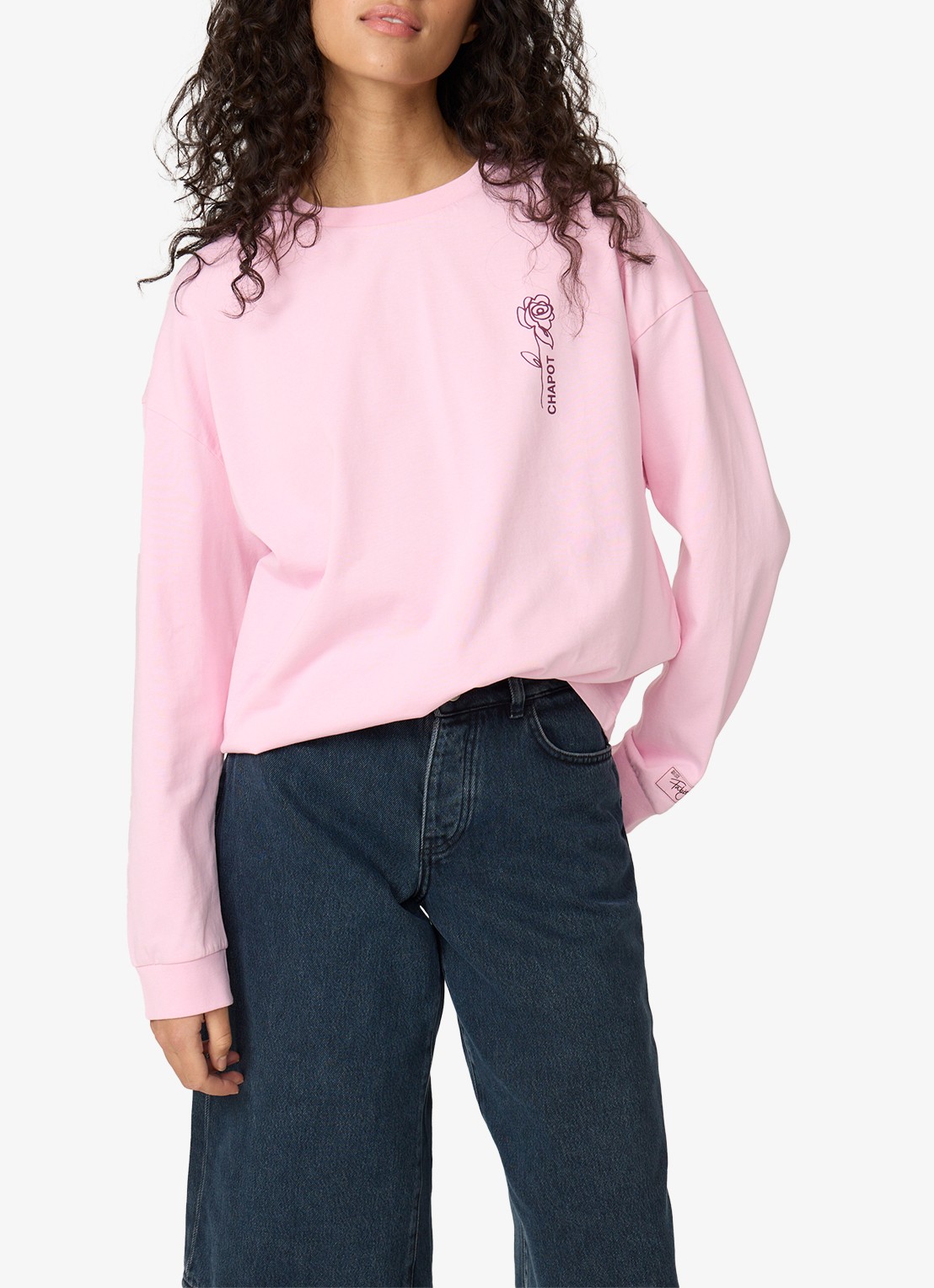 Fabienne Chapot Madeleine longsleeve met logo - detail roze