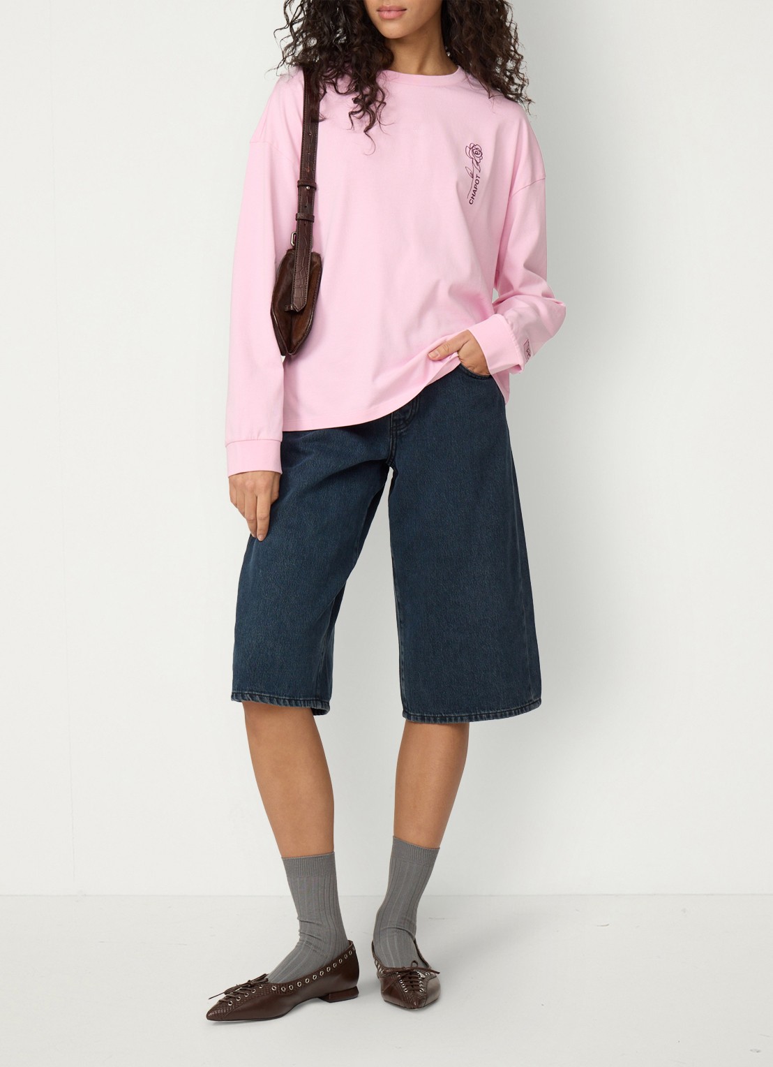 Fabienne Chapot Madeleine longsleeve met logo - voorkant 4 roze