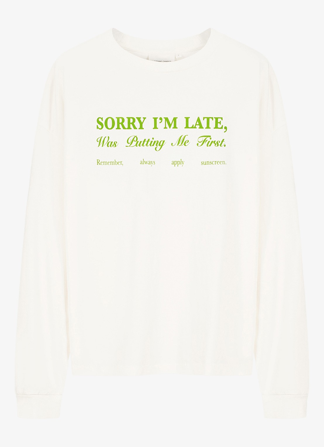Fabienne Chapot Madeleine Slogan longesleeve met print - voorkant 3 gebroken wit